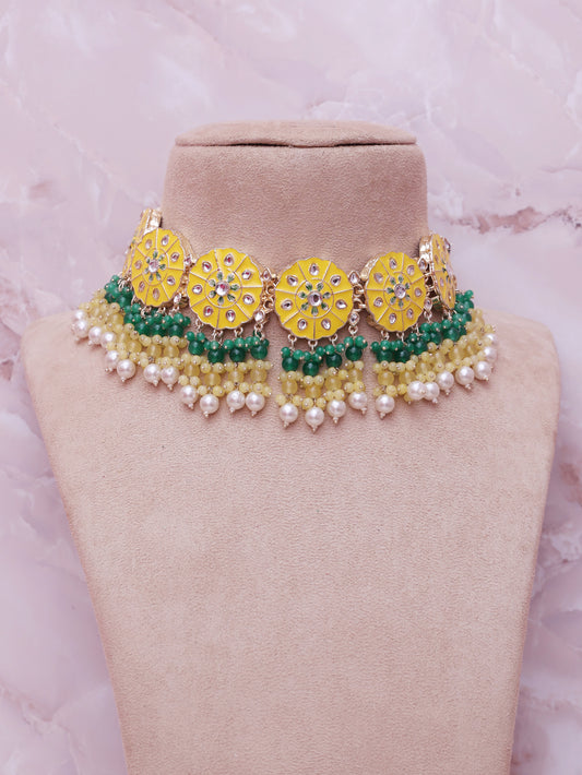 Yellow Yaamoli Necklace Set