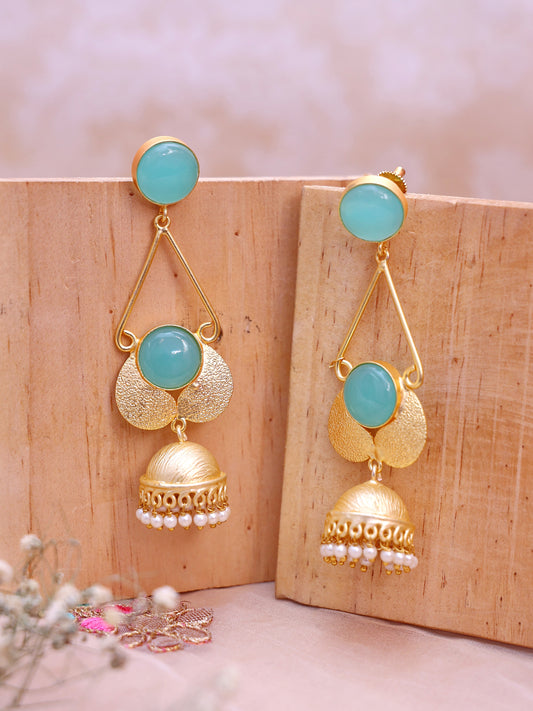 Turquoise Akashi Western Jhumkis