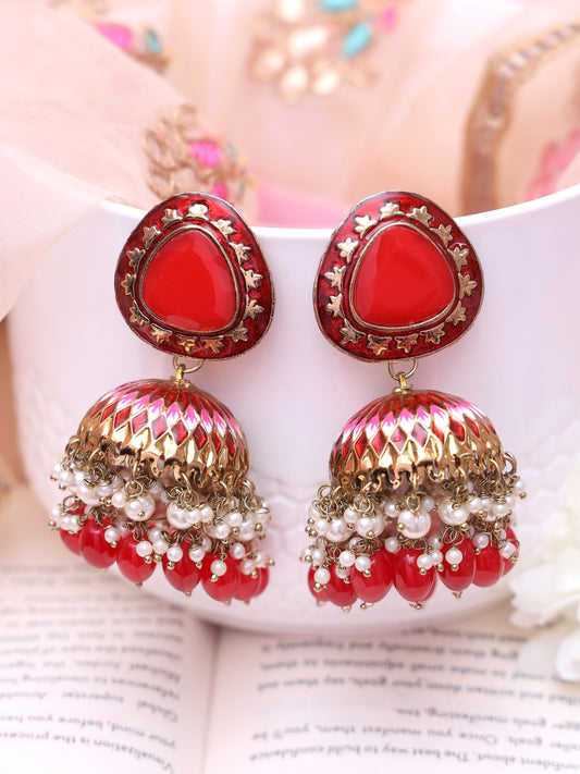 Red Kianshi Jhumkis