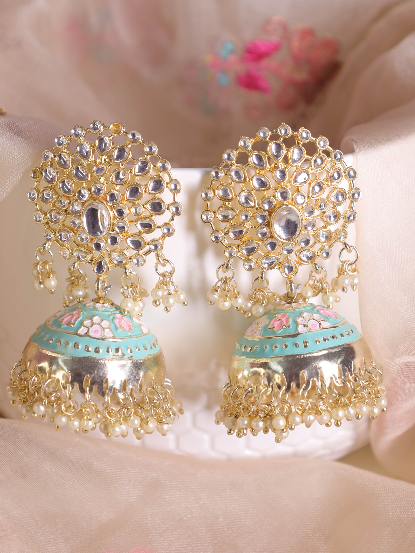 Turquoise Shylah Jhumkis