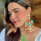 Turquoise Devki Designer Earrings