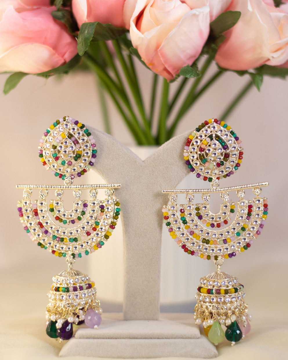 Multicolor Mahiya Designer Jhumkis