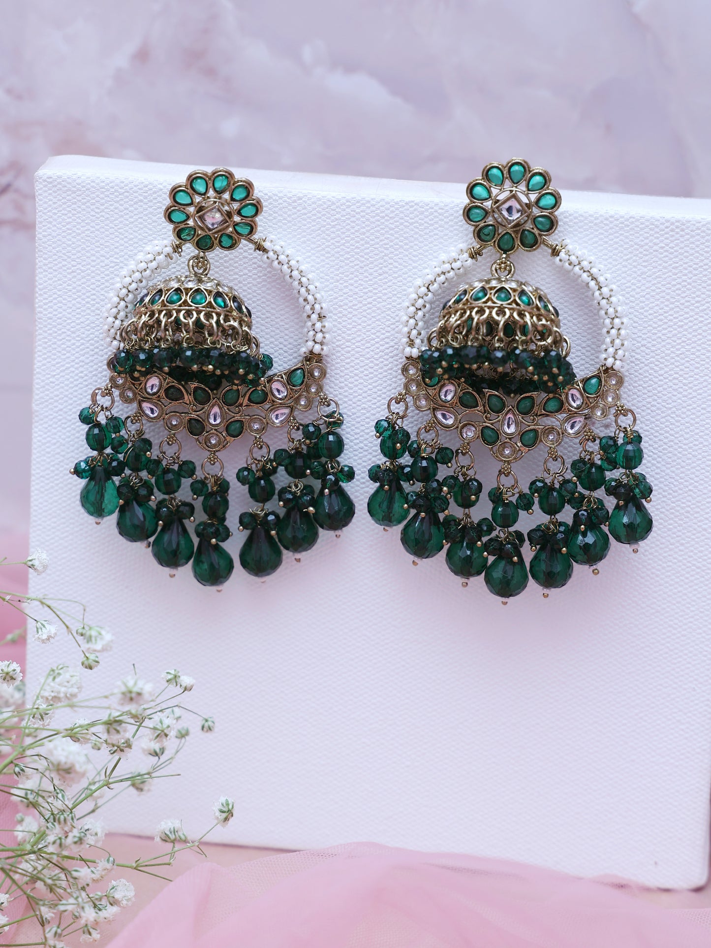 Emerald Yachana Jhumkis