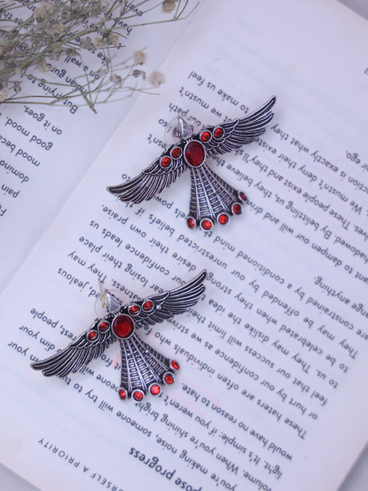 Red Zoya Oxidised Earrings