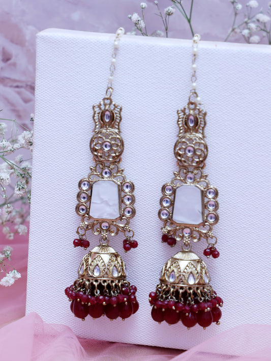 Maroon Edita Jhumkis