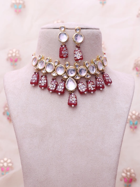 Red Yaduni Necklace Set