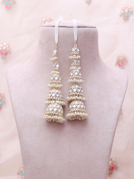 White Habiba Jhumkis