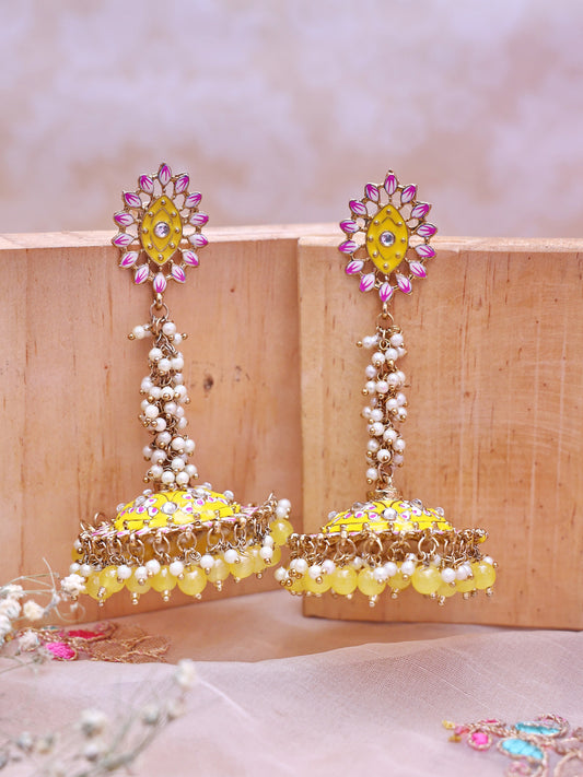 Yellow Jaya Jhumkis