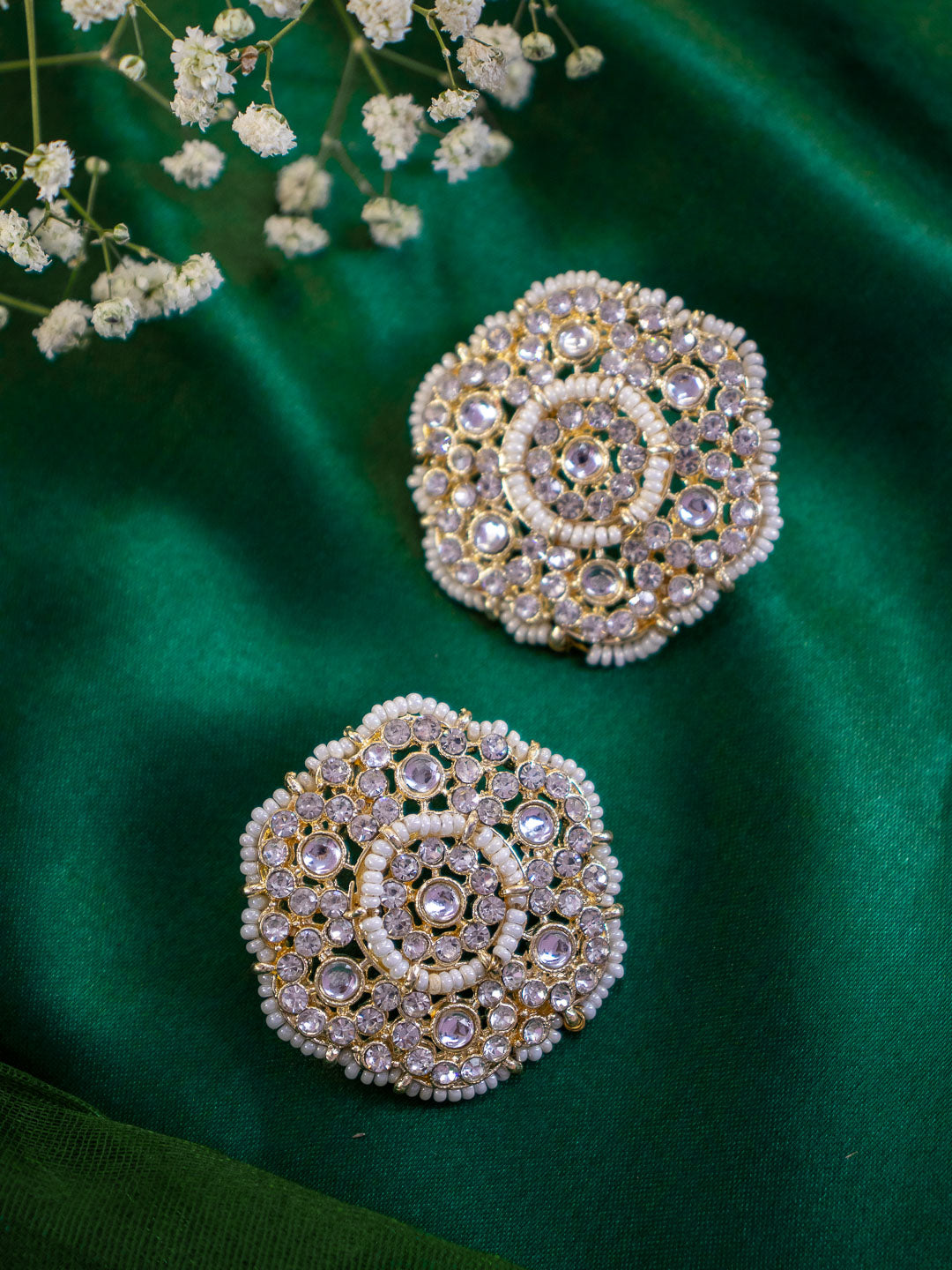 White Indira Studs