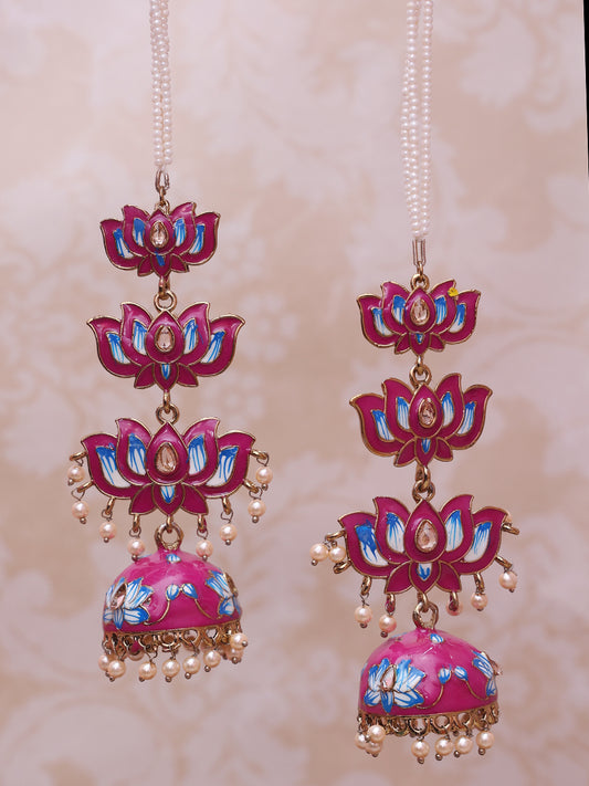 Pink Kamali Jhumkis