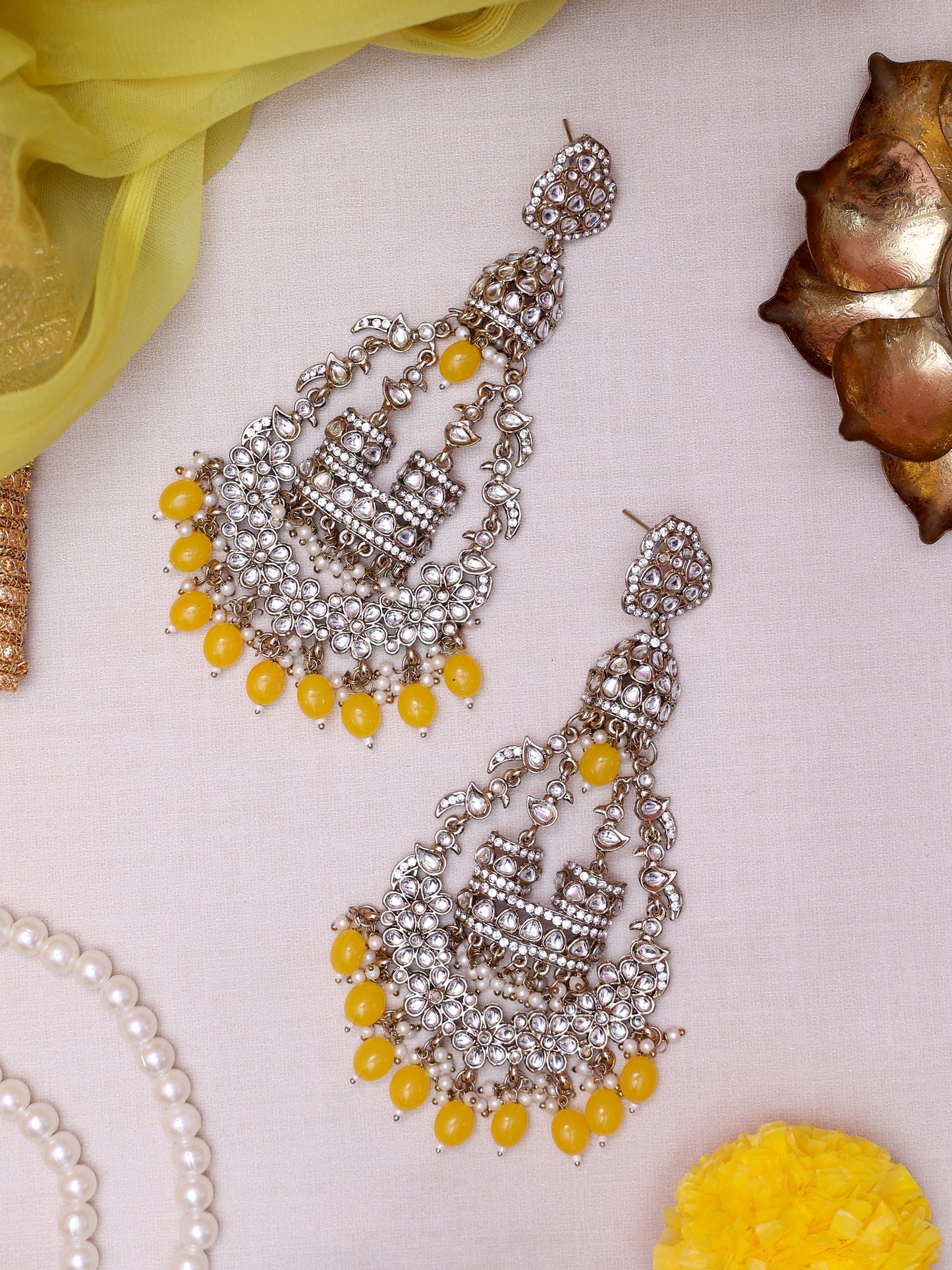 Yellow Qutub Chandbalis