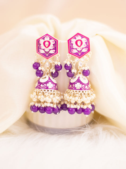 Purple Iravati Jhumkis