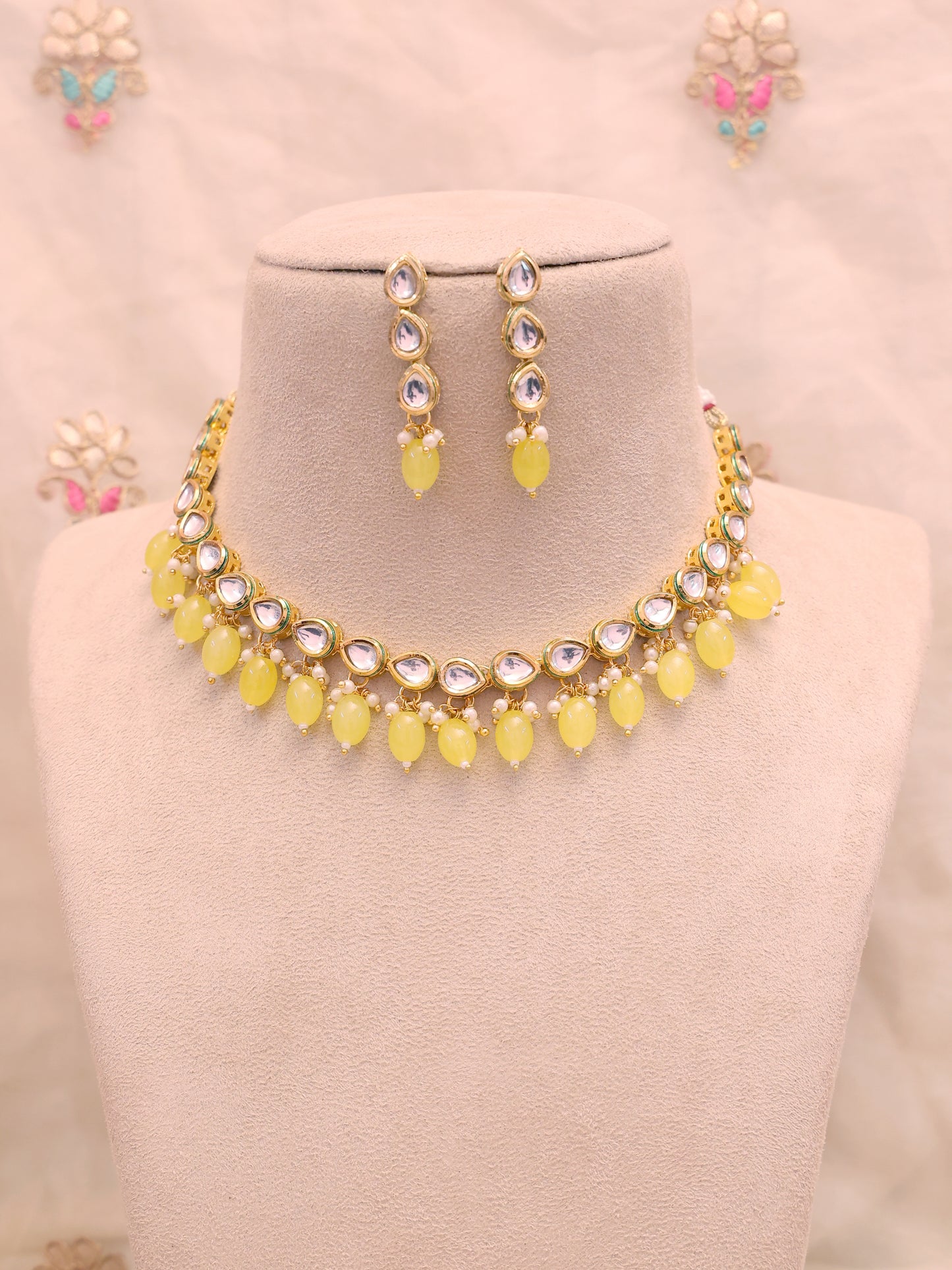 Yellow Chhavi Necklace Set