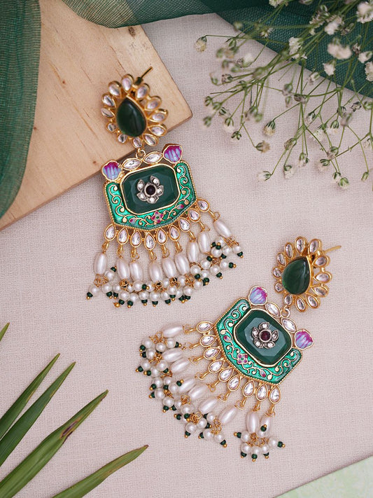 Emerald Green Bhavna Designer Earrings