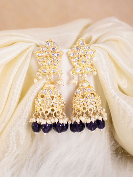 Navy Blue Waddia Jhumkis