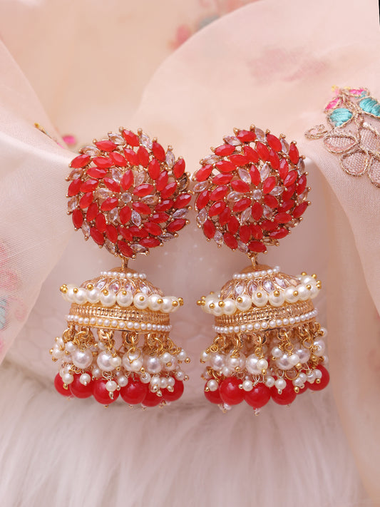 Red Varenya Jhumkis