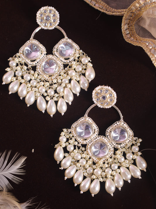 White Meerai Designer Earrings