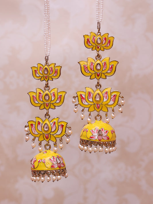 Yellow Kamali Jhumkis