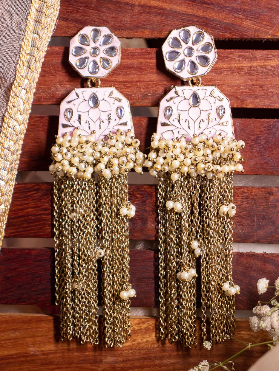 Baby Pink Channa Designer Earrings