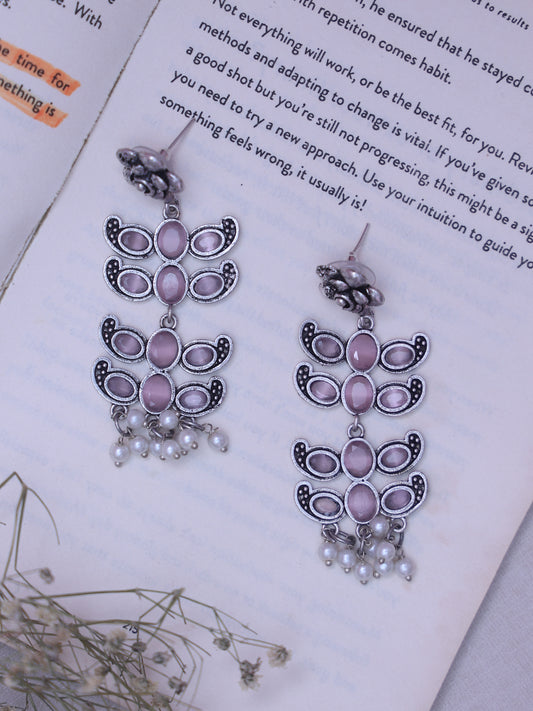 Lilac Asma Oxidised Earrings