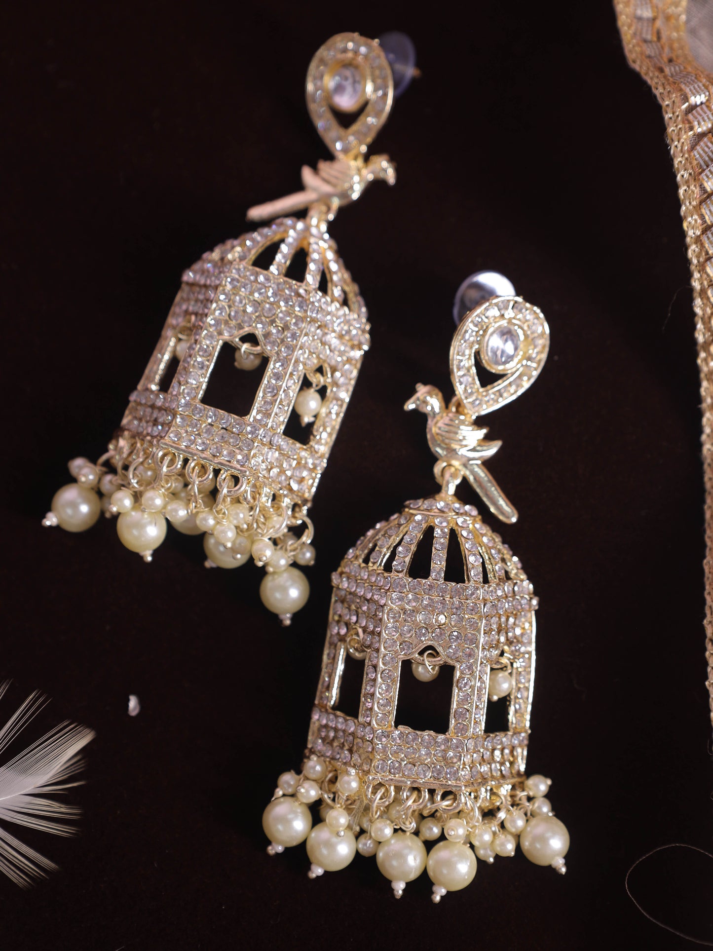 White Hanita Jhumkis