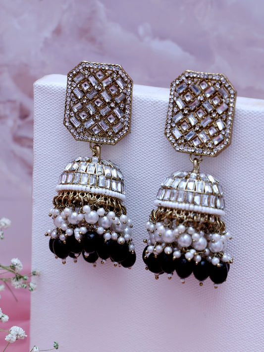 Black Aaditri Jhumkis