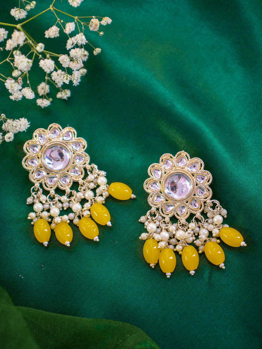 Yellow Barkha Earrings