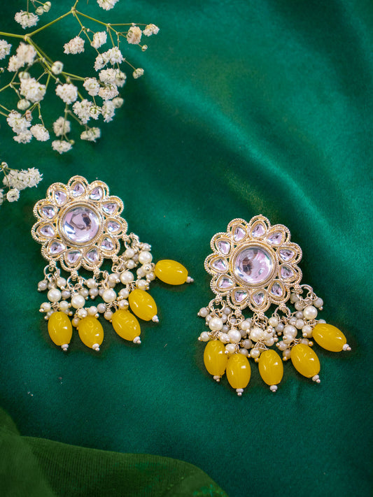 Yellow Barkha Earrings