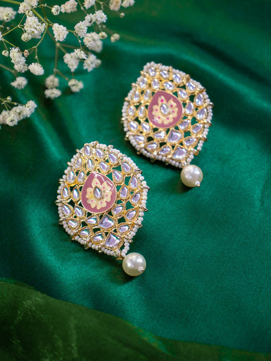 Pink and Gold Kairavi Earrings