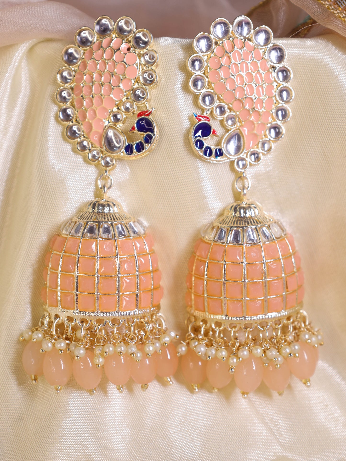 Peach Rebeca Jhumkis