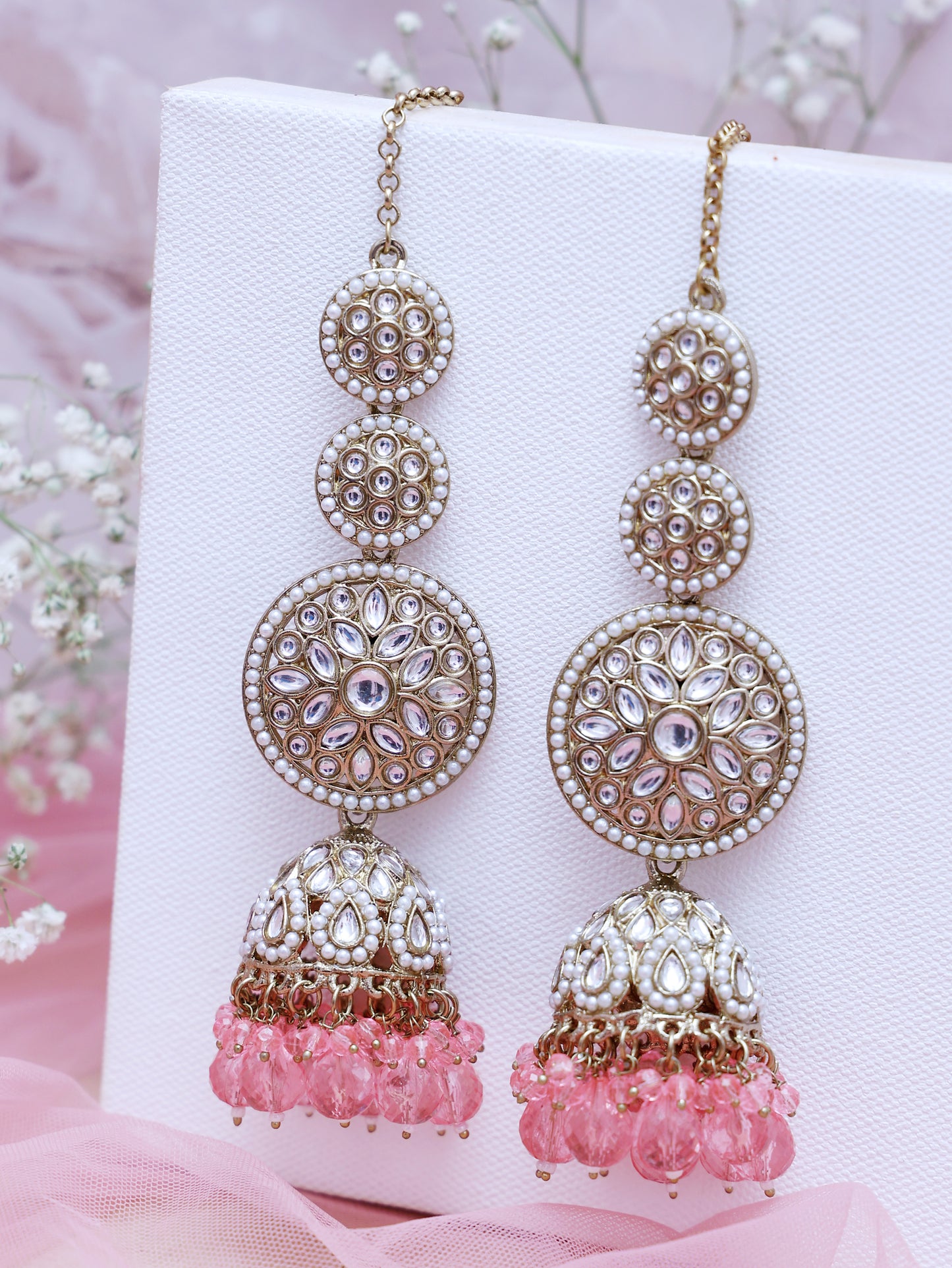 Baby Pink Mehtab Jhumkis