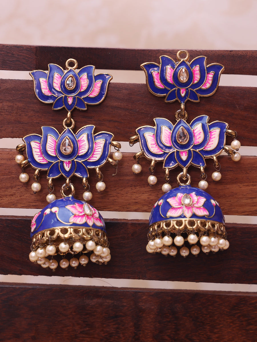 Blue Kamali Jhumkis