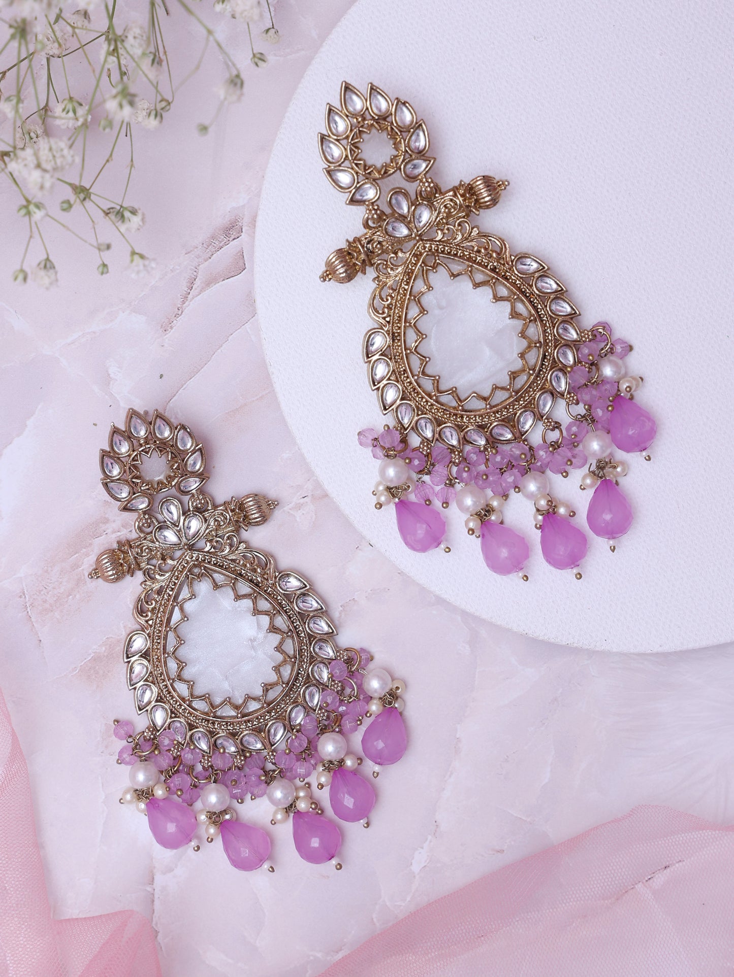 Lilac Keesha Designer Earrings