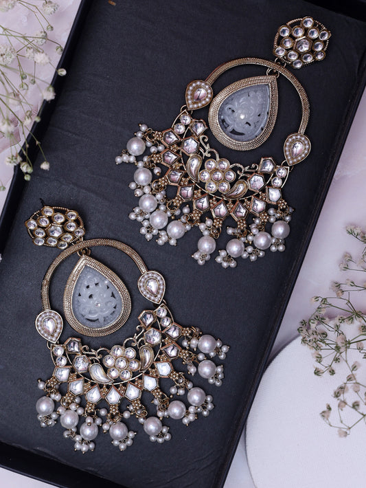 White Kadali Designer Earrings