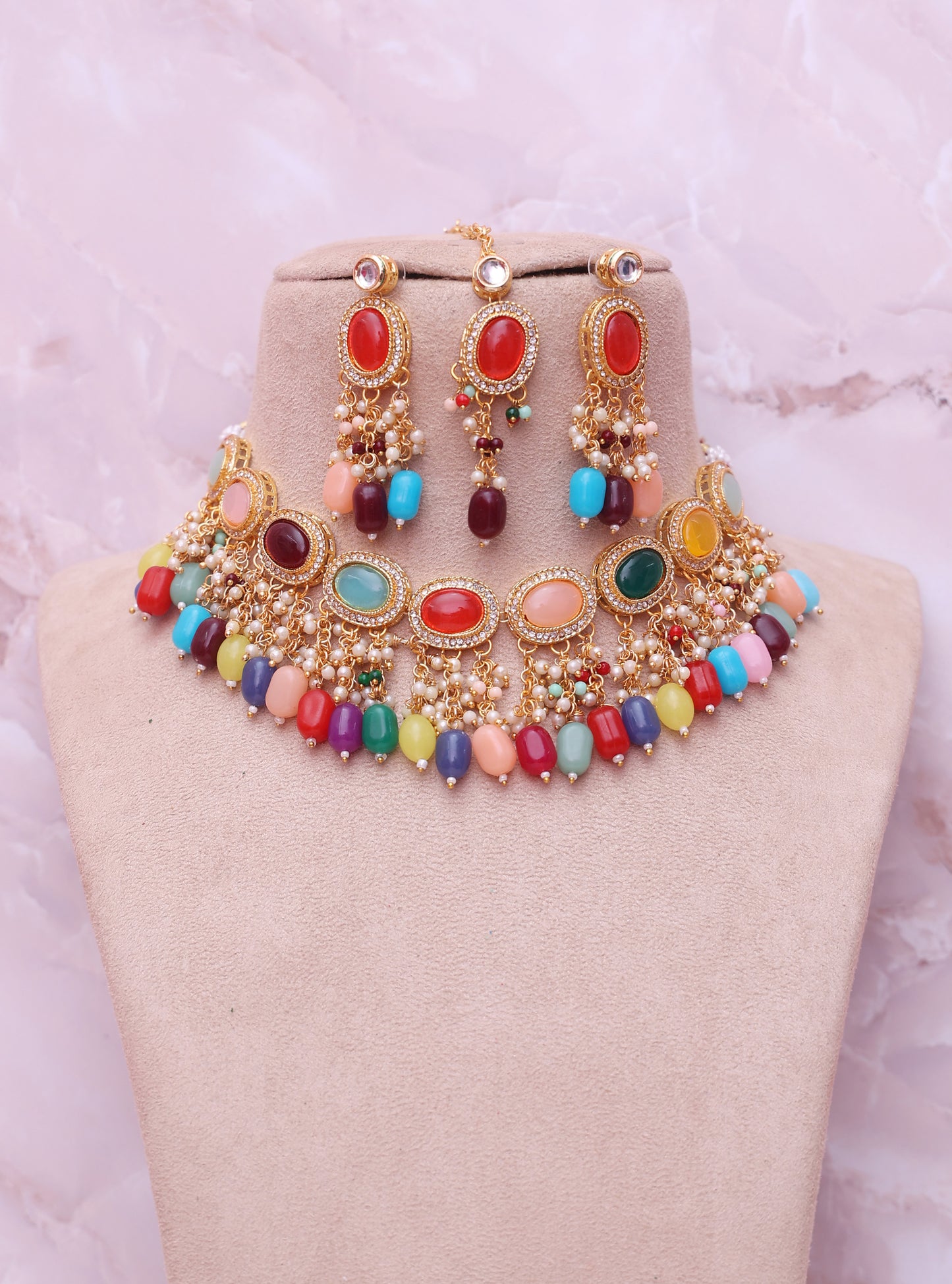 Multicolor Eashta Necklace Set