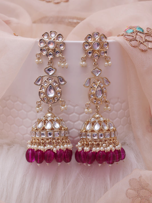 Purple Adweta Jhumkis