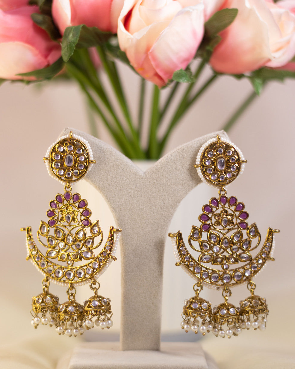 Purple Mehek Bali Jhumkis