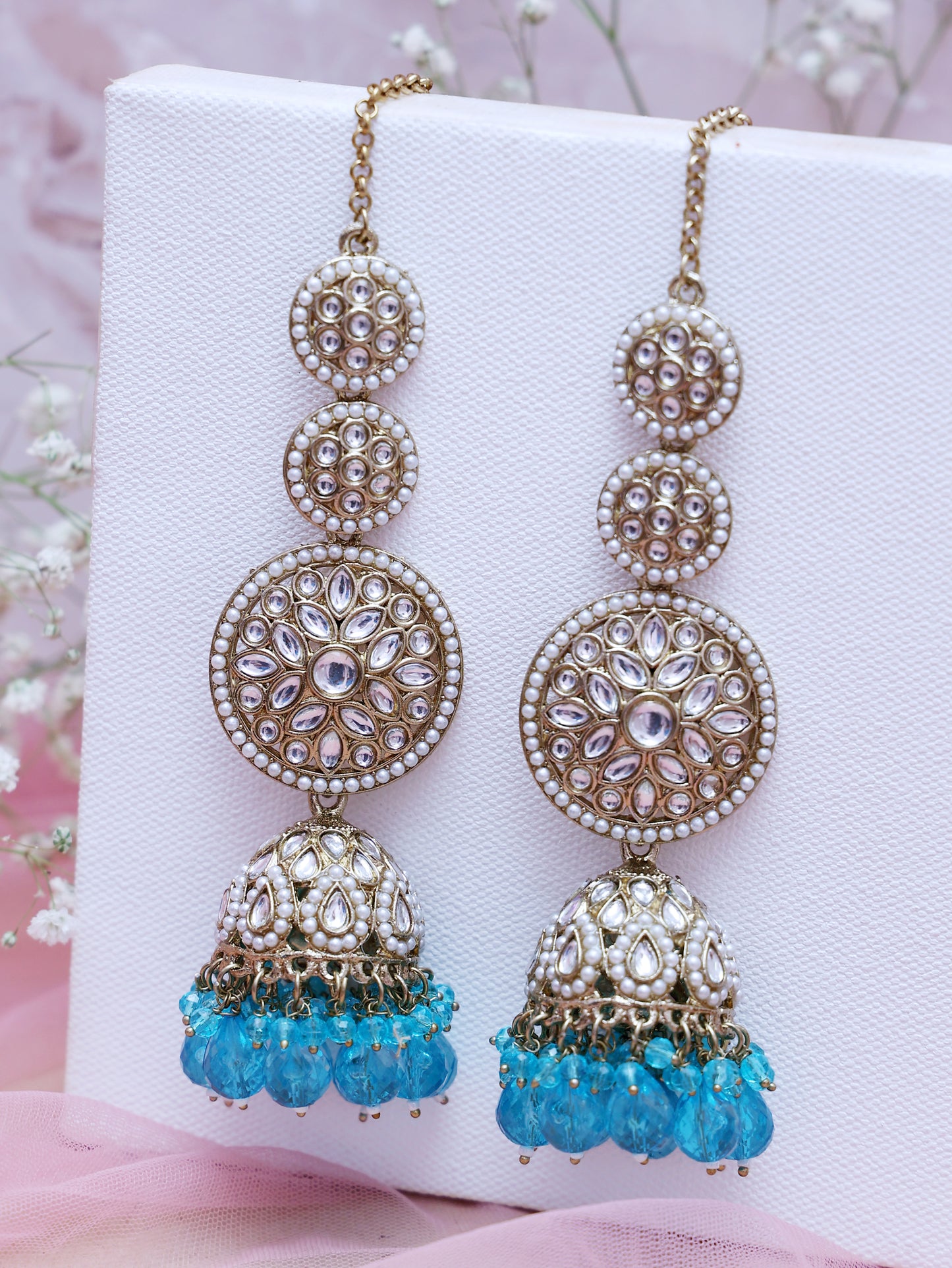 Turquoise Mehtab Jhumkis