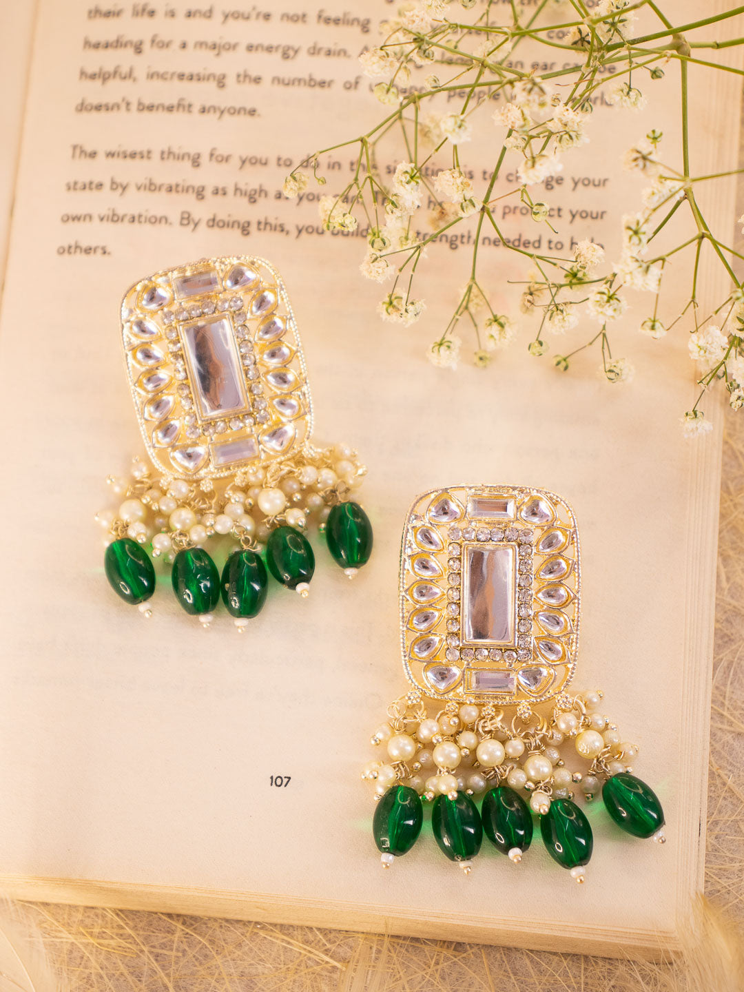 Emerald Green Subha Earrings