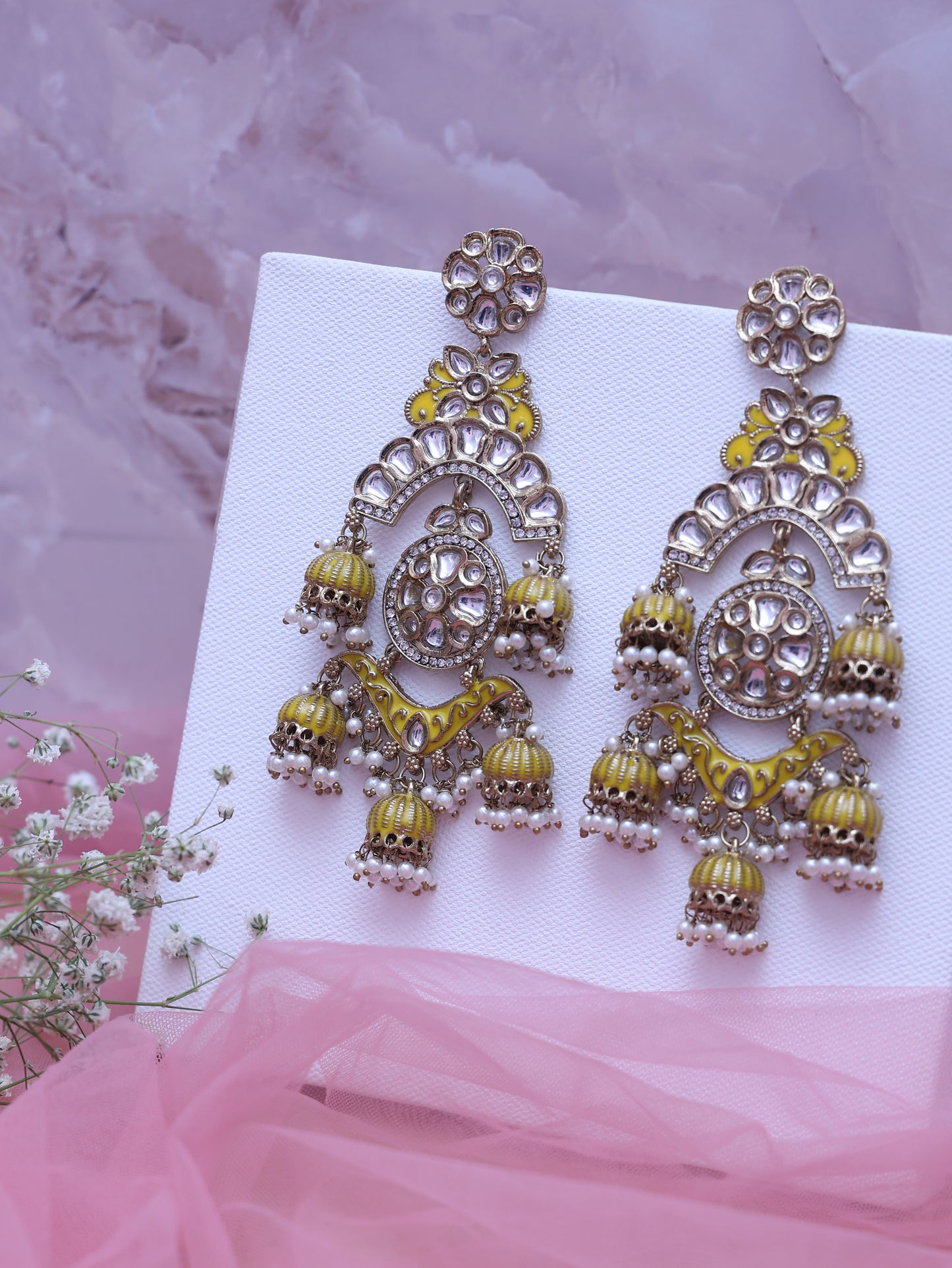 Yellow Vaagai Jhumkis