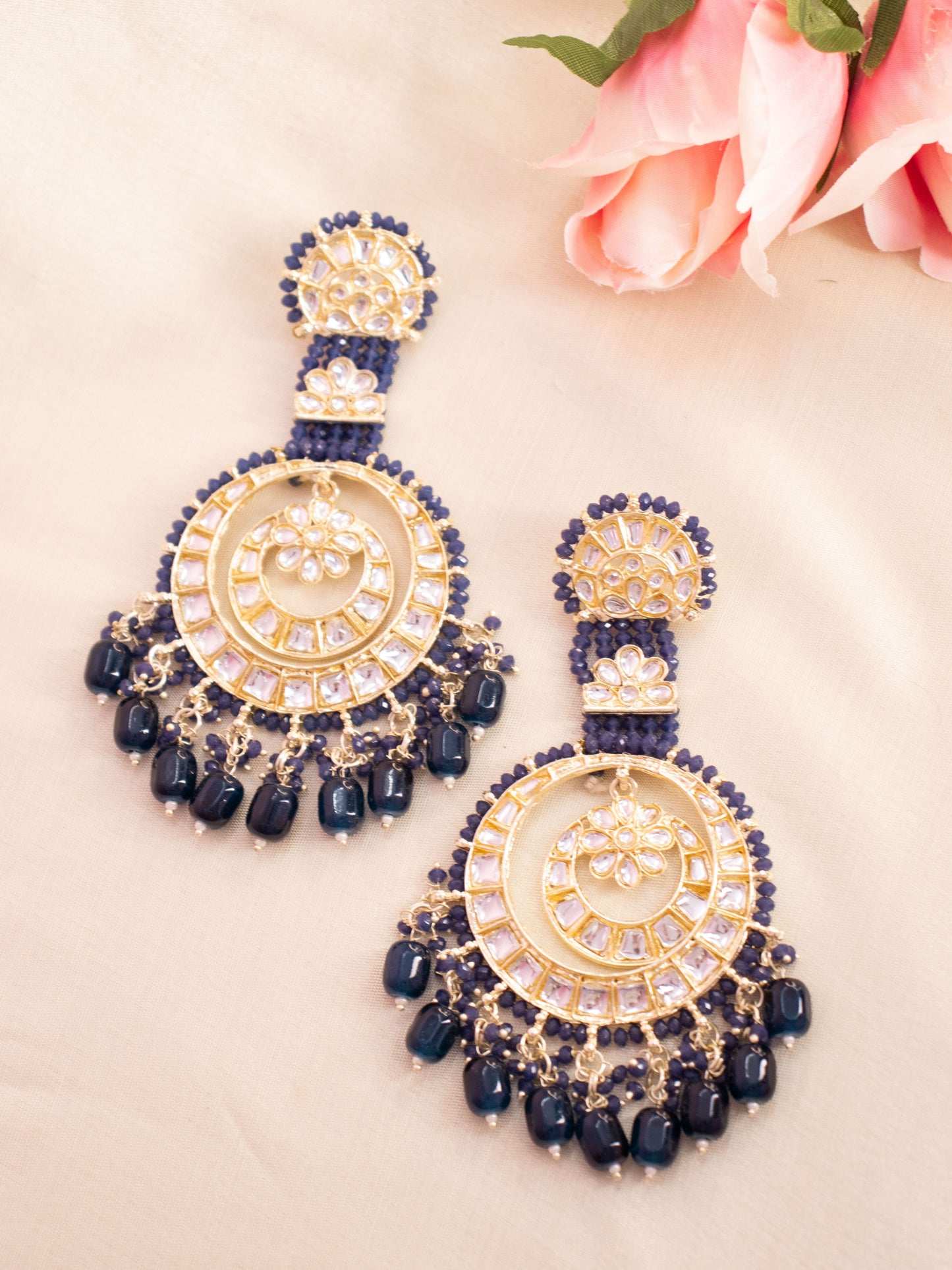 Navy Blue Amulya Designer Earrings