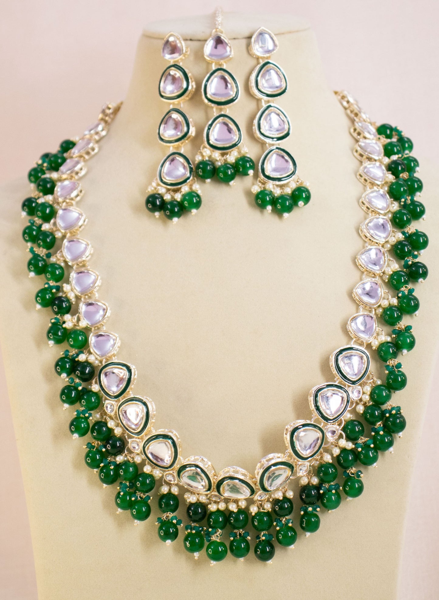 Emerald Green Ekanshi Necklace Set