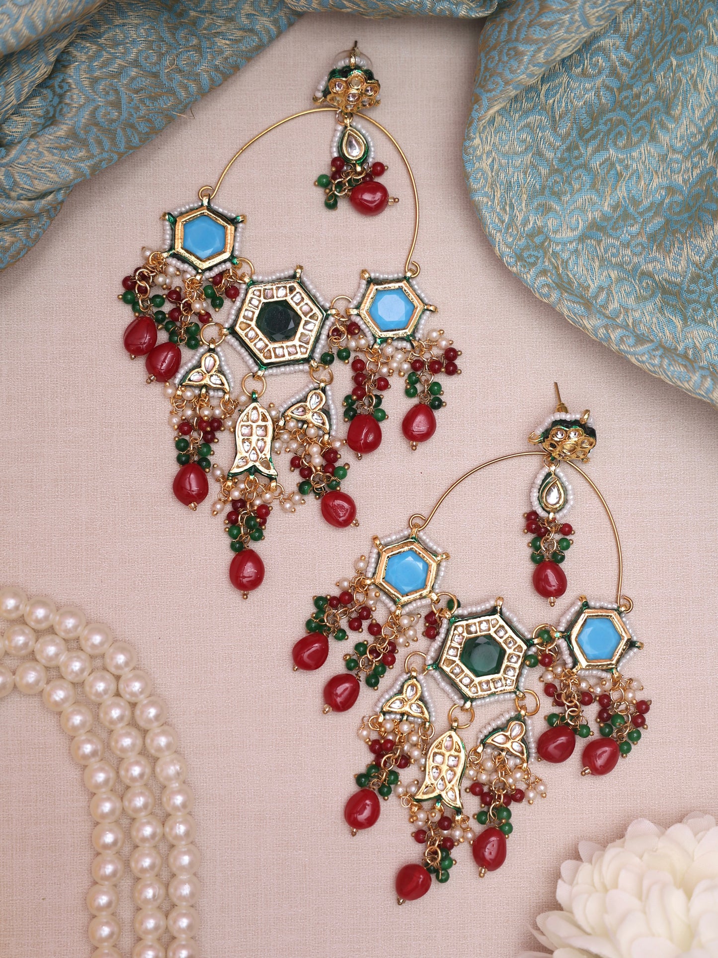 Red Devki Designer Earrings