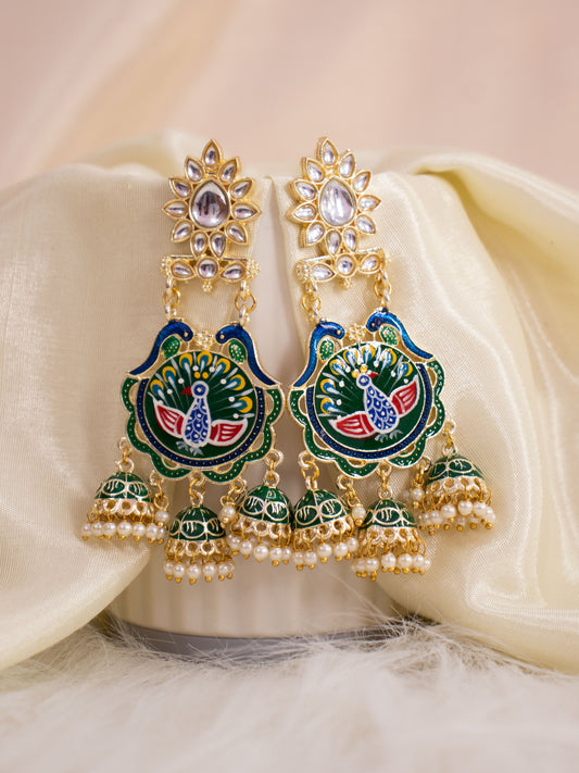 Green Aadhya Jhumkis