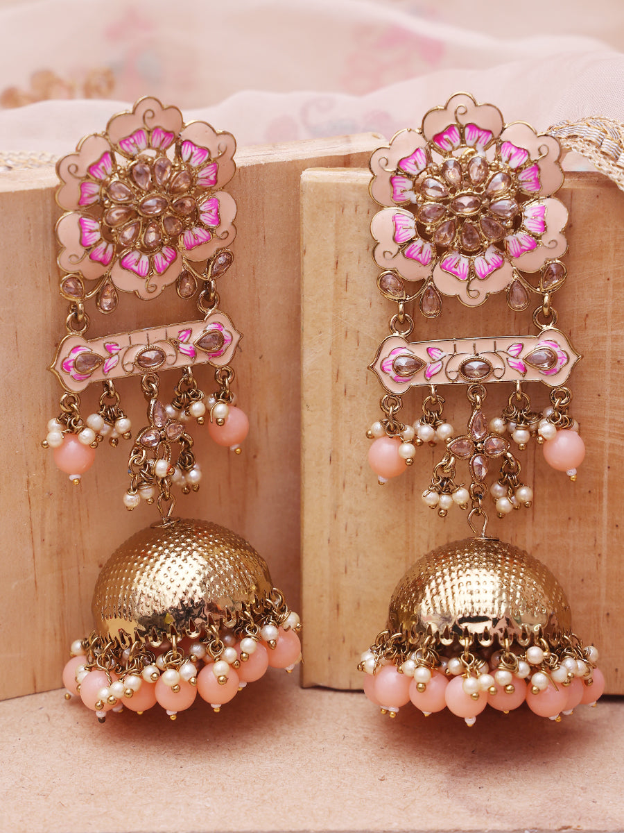 Baby Pink Jalsani Jhumkis