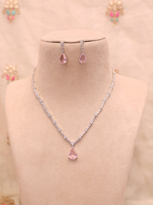 Baby Pink Taniya AD Necklace