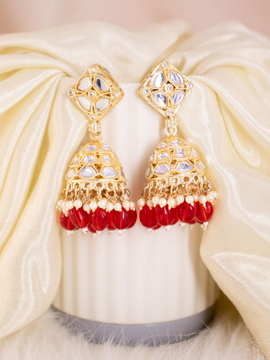 Red Jeevika Jhumkis
