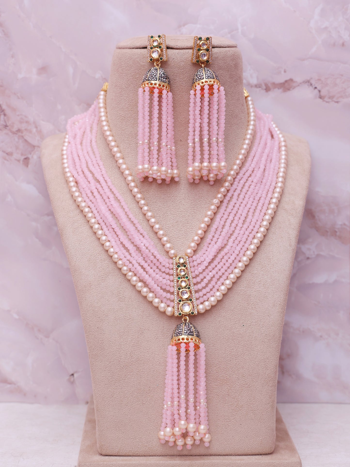 Baby Pink Eena Necklace Set