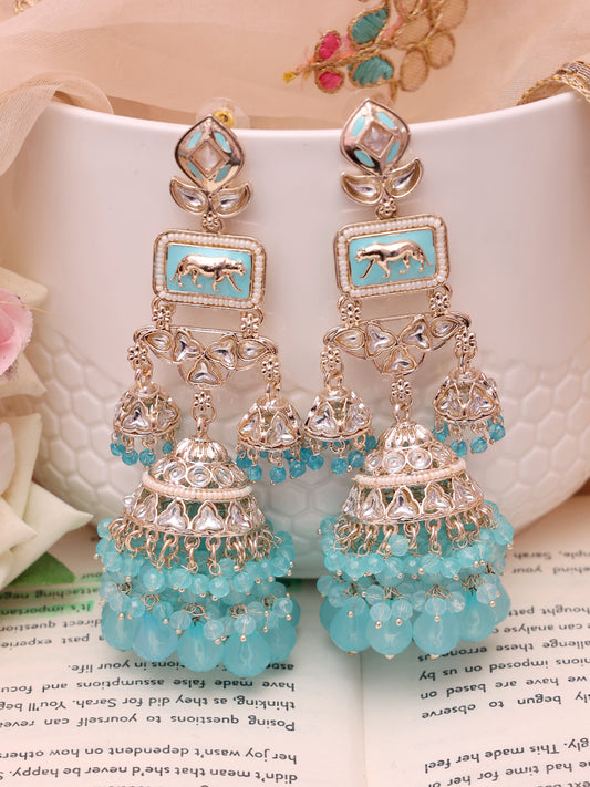 Turquoise Baavana Jhumkis