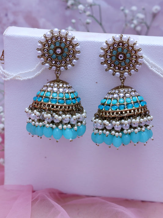 Turquoise Ishita Jhumkis